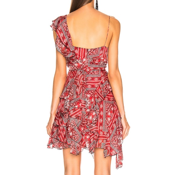 ISABEL MARANT Enta Dress in Red Paisley Bandana - Picture 4 of 11